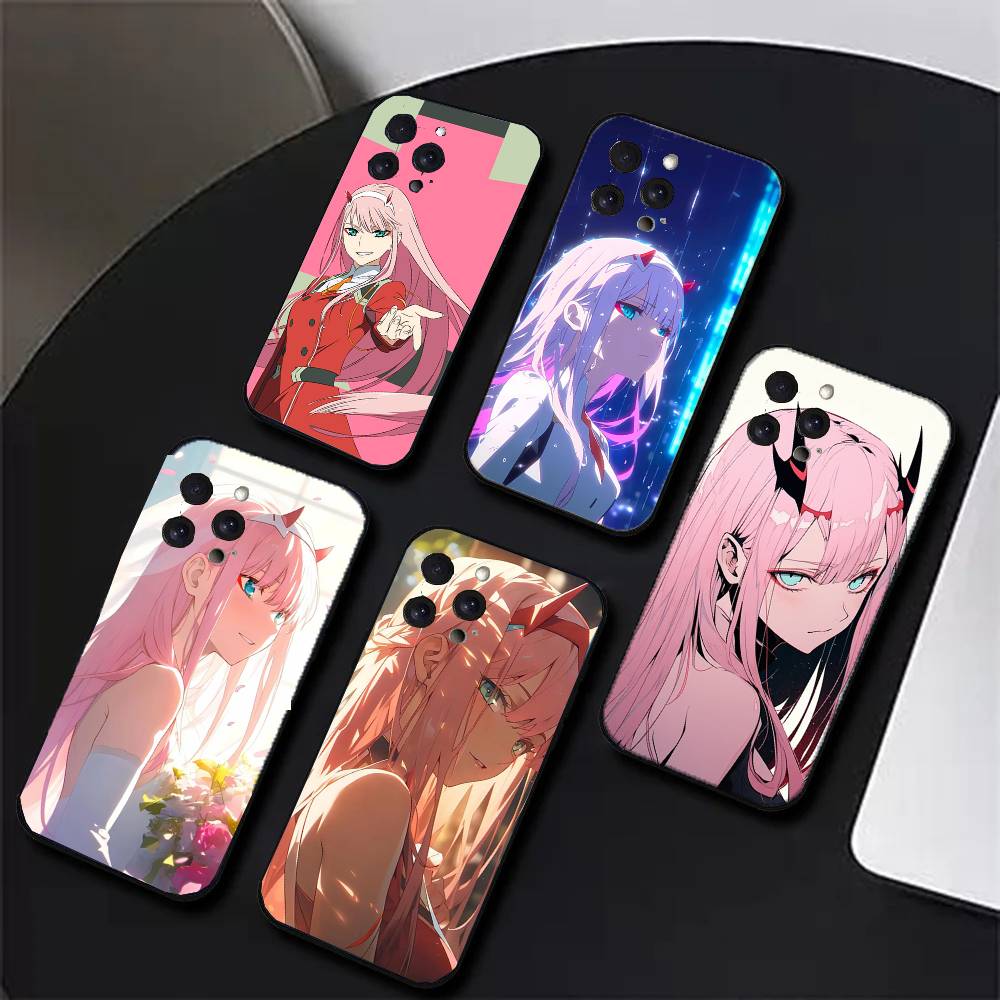 Чехол для телефона Zero Two Animation DARLING In The FRANXX для IPhone 17 Air 16 15 14 13 Pro Max 11 12 Черный силиконовый чехол