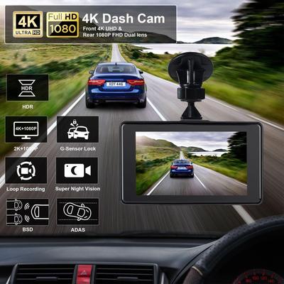 Автомобильный видеорегистратор 4K Ultra HD, камера с двойной записью WiFi, автомобильный регистратор