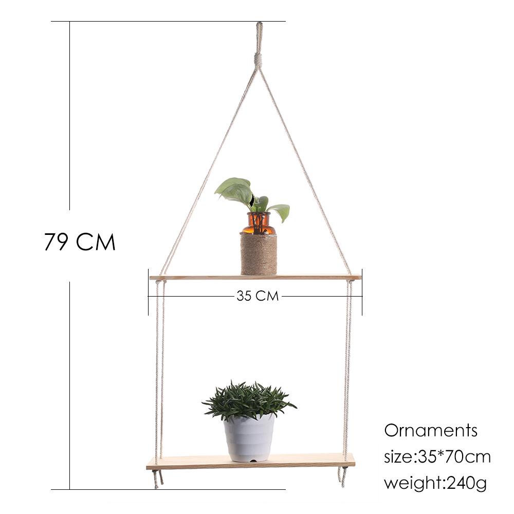 Cross-Border Cotton Rope Tapestry Wall Hanging with Shelf for Green Plants