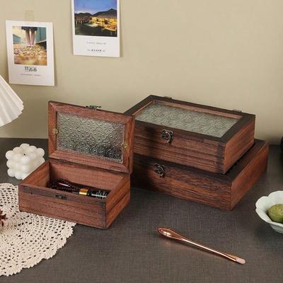 Деревянная коробка под стеклом из яблони для дома, для хранения сухофруктов, пыленепроницаемая