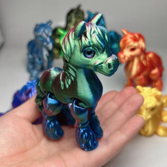 Yousheng 3D-печатная фигурка лошади с подвижными суставами, фигурка пони, шарнирная модель животного, игрушка-непоседа, украшение для дома, офиса, декор для рабочего стола