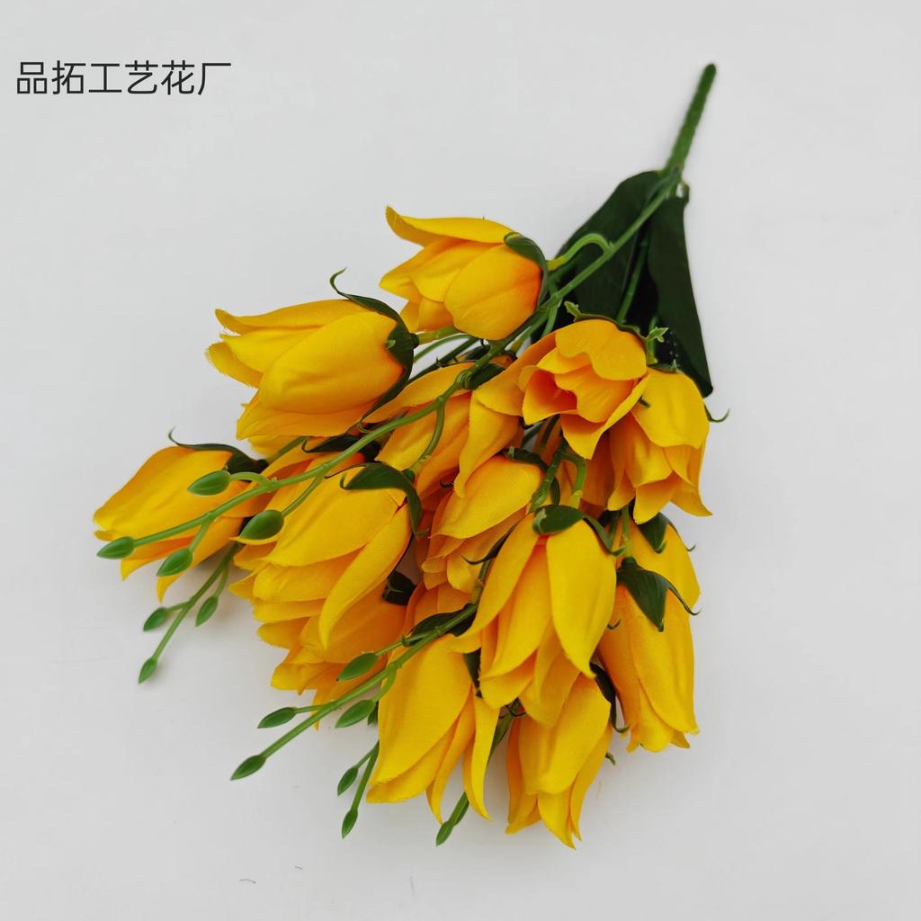 5 Веток 20 Головок Искусственные Тюльпаны из ПУ Не Выцветающие Искусственные Пластиковые Поддельные Растения тюльпанов Сделай сам Дом Сад Свадебное Украшение На Открытом ВоздухеT