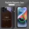 Wood Grain Magnetic Phone Case for Apple 13, 12mini, iPhone 11, 14/15 Pro. Silver Cannes Design, Anti-drop and Simple.