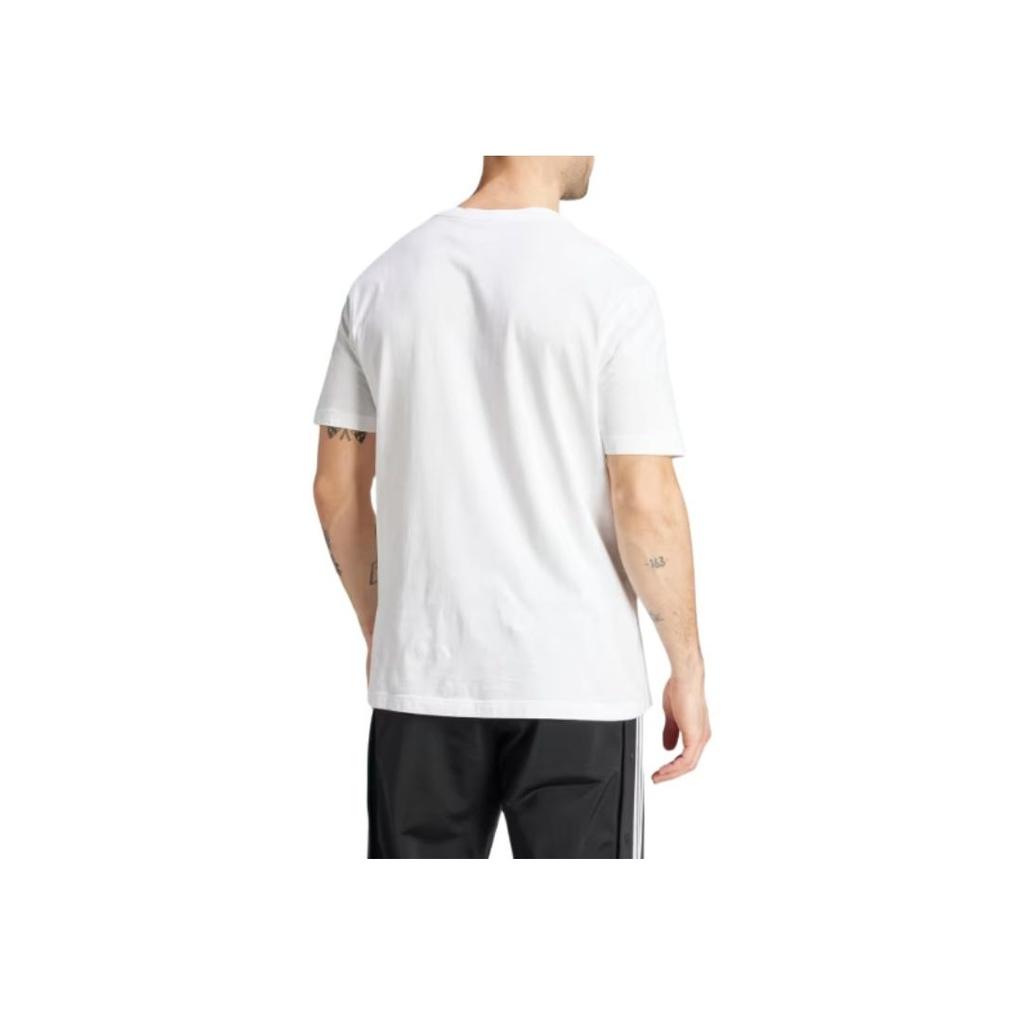 Adidas Футболка Originals X Essential Co-Brand с принтом логотипа, круглым вырезом и коротким рукавом, мужские топы, белая IR9691