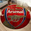 Arsenal F Custom Name Round Area Rug,Carpet Rug for Living Room Bedroom Sofa Playroom Decor,Non-slip Floor Mat