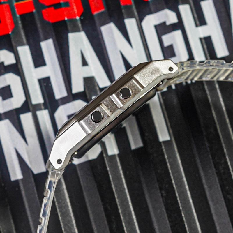 Casio Индивидуальные часы, модифицированная серия, тренд ледяной поток, модификация, водонепроницаемые, светящиеся, кварцевые, тот же стиль для мужчин и женщин, F-91WS-7