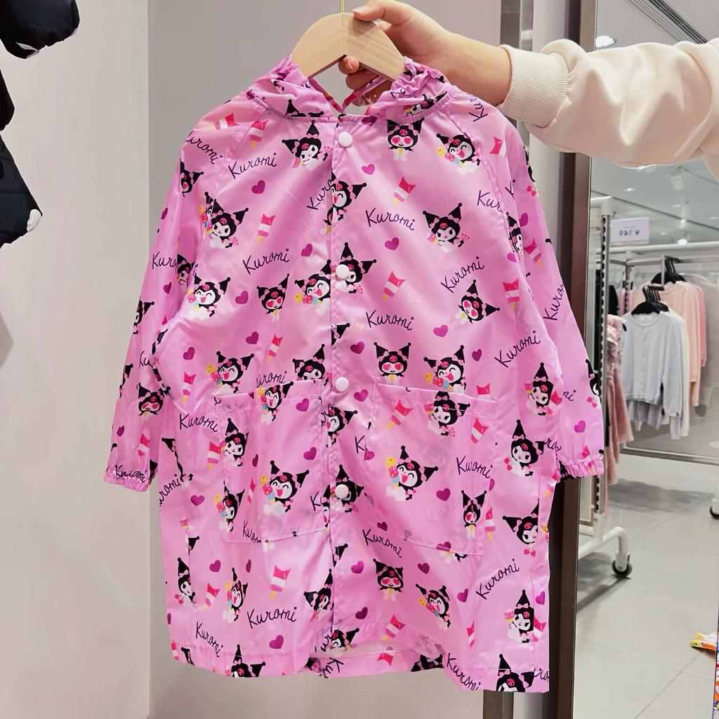 2026 Lightweight Portable Raincoat for Babies, Children, Students, and Kindergarten Kids with Backpack Space and Brimmed Hat, Mid-Length Style