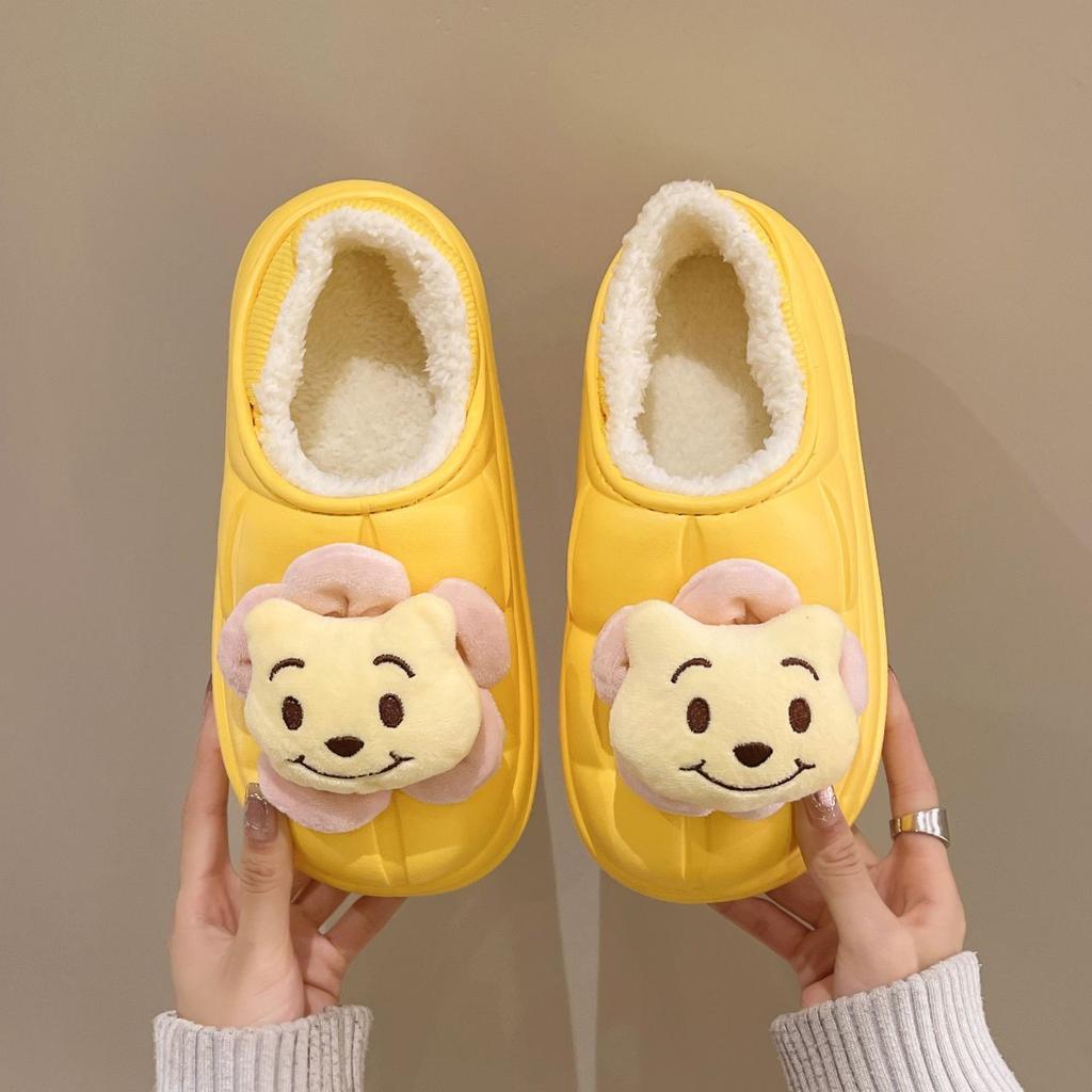 Bag Heel Student Dormitory Cute Indoor Warm Cotton Shoes Women's Waterproof Home Thick-soled Velvet Cotton Slippers 2025 Winter