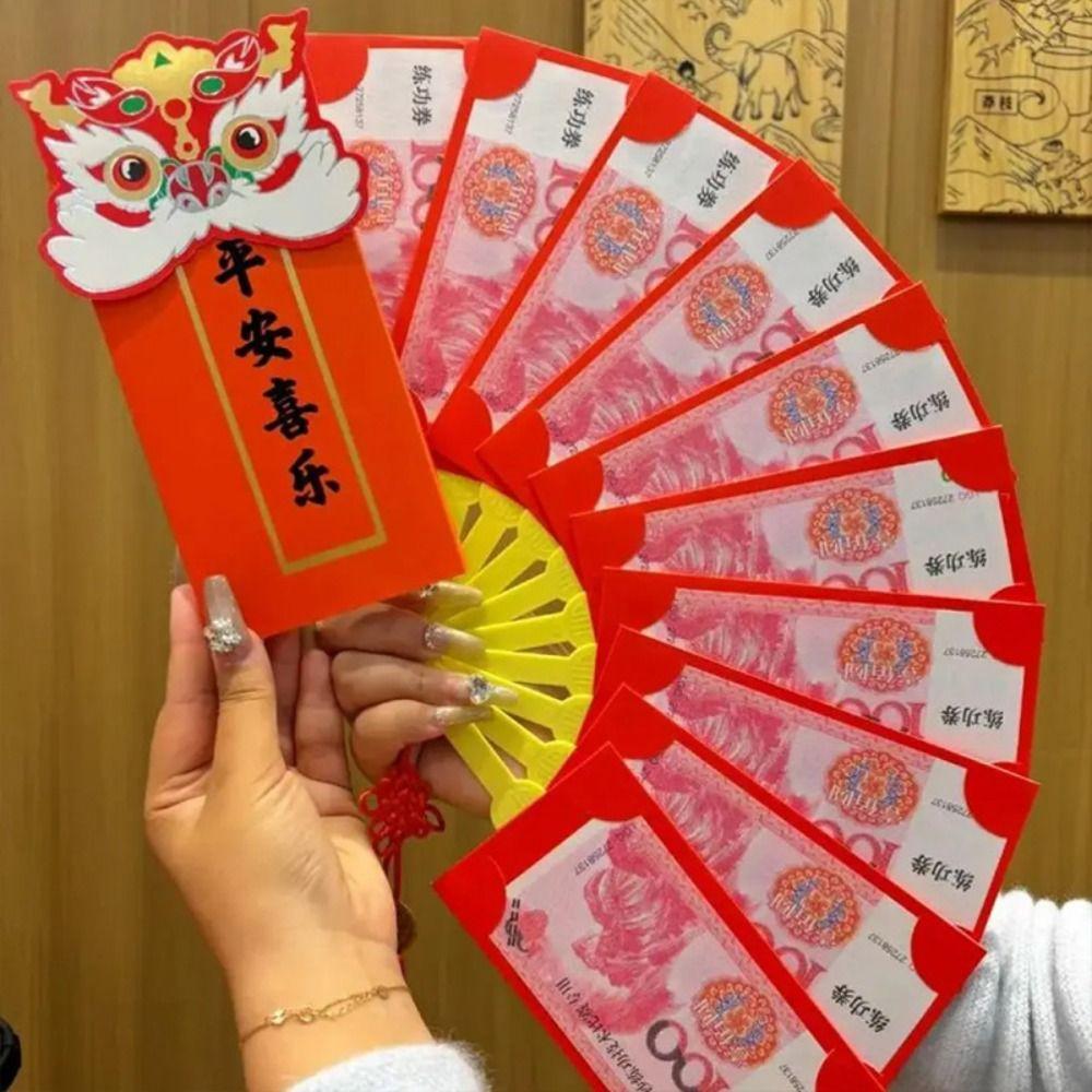 Expandable Spring Festival Angpao Multiple Card Slots Red Envelopes  for Wedding Party New Year