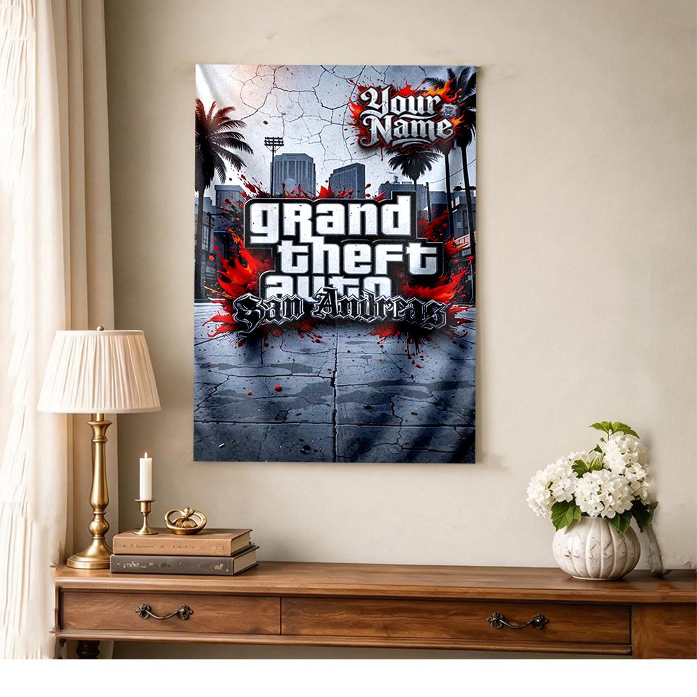 Gta Customize Your Name Tapestry Decorative Wall Tapestry Easy to Hang Suitable for Bedroom Wall Multi-purpose for All Occasions