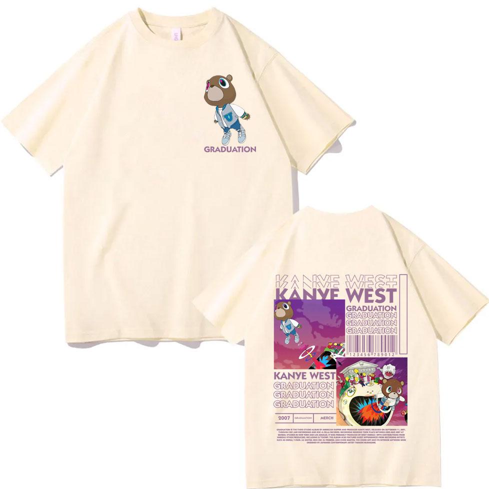 Графические футболки унисекс Kanye West Альбом Graduation Harajuku Хип-хоп Y2k Футболка Летняя Повседневная Мода Хлопковые Футболки