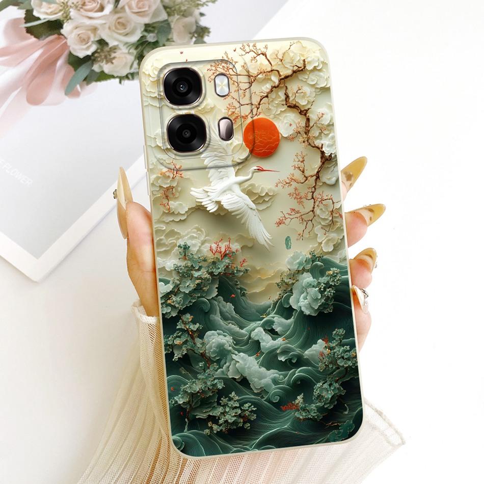 For Oppo A6s CPH2789 Cute Cat Flower Cartoon Phone Case For Oppo A6s 4G CPH2815 OppoA6s A 6S 5G Soft Silicone Covers Bumpers