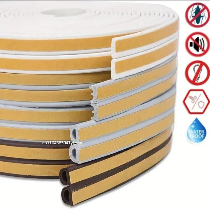 5/10m Door Insulation Seal Strip Tape Self-adhesive Acoustic Rubber Foam Weather Strip Window Sound Draft Stopper Weather Strips