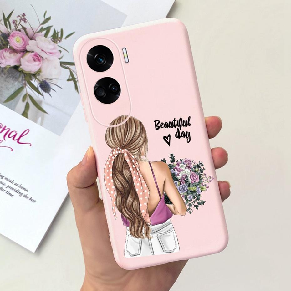 Candy Color Silicon Case For Honor 90 Lite 2023 Cute Soft Rubber Phone Bumper For Honor 90lite CRT-NX1 5G Back Cover