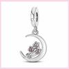 925 Silver Sister Heart Wedding Charm For Original Bracelet Cat Nurse Angel Jewelry Beads Spacer Stopper