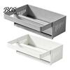Rust Resistant Sink Rack Storage with Foldable Towel Rack, Durable Carbon Steel Tray, Suction No Drill Organizer Cup Fixation Sloped Drainage