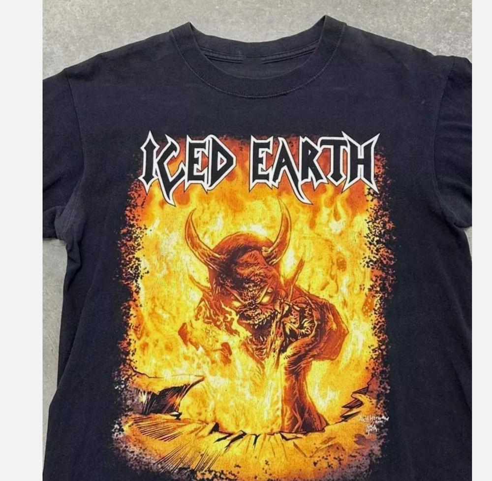 Редкий Подарок Фанатам Группы Iced Earth Черная Футболка Всех Размеров Унисекс