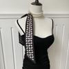 Pearl Necklace New Fashion Thin Strip Silk Scarf Headband Thin Scarf Streamer Bag Decorative Scarf Headscarf