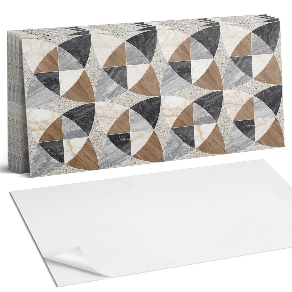 Kafelki Winylowe Z Nadrukiem - Dekoracja Do Sypialni Geometryczny Wzór Kafli 6X60X30 Cm