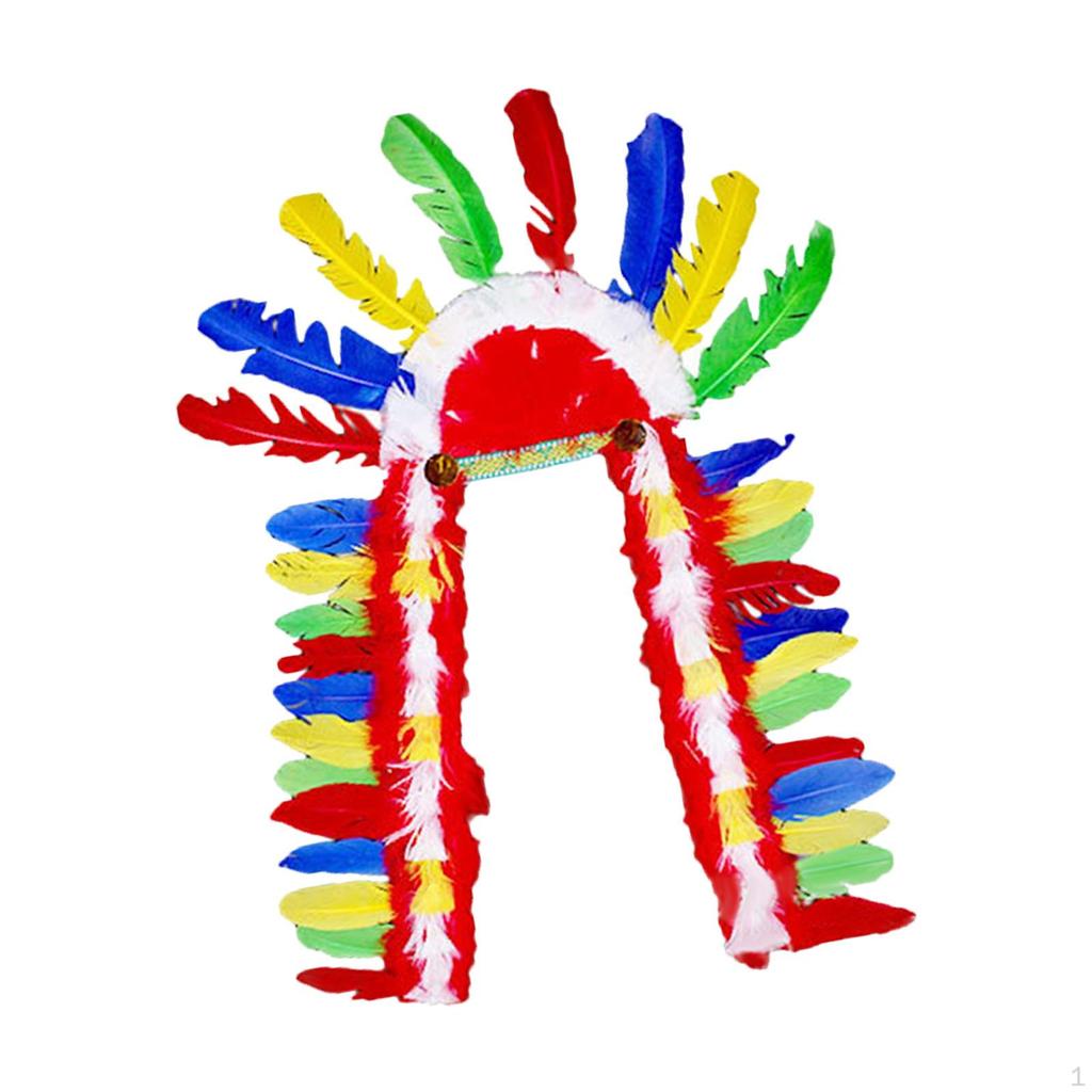 American Chief Indian Hat Feather Headdress Head Accessories Headpiece Headband Headwear for Party