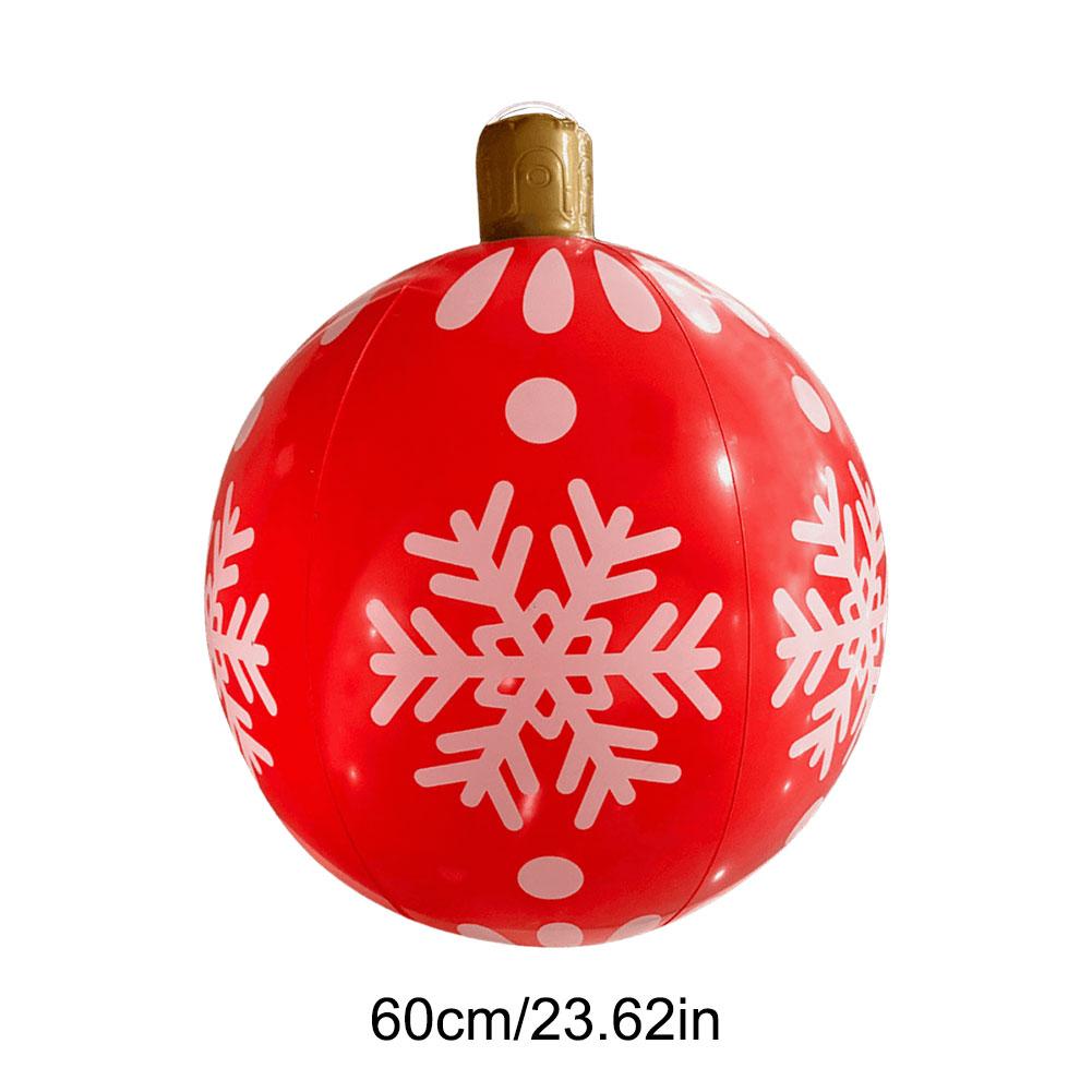 24 Inch PVC Inflatable Christmas Ball Christmas Inflatable Ball Ornament Outdoor Xmas Tree Decoration Xmas Holiday Party Decor