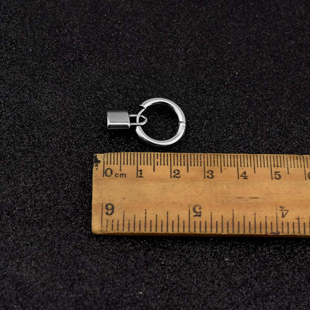 Personality Men Cool Style Korean Hop Hip Stainless Steel Ear Clip Stud Earring Padlock Earrings