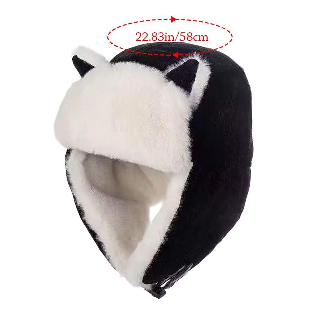 Plush Bomber Hat Warm Ski Russian Cap Outdoors Earflap Bonnet for Men Women