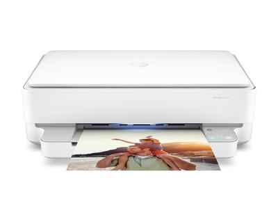 Цветной принтер HP A4, струйный многофункциональный аппарат ENVY 6020, белый, совместимый с печатью на смартфоне, автоматическая двусторонняя печать, удаленная работа, светящийся