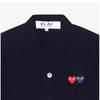 Comme Des Gar Ons Double Heart Wappen V Neck Cardigan Ax N058 051