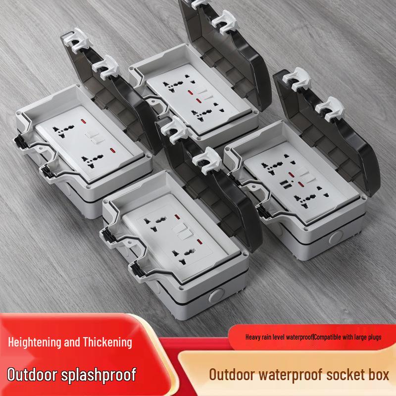 British Outdoor Waterproof IP66 Socket, European/German Standard Waterproof Box