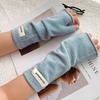 Pure Color Long Wrist Gloves Arm Warmers Wrist Sleeves Street Style Elbow Mittens  Women Wear