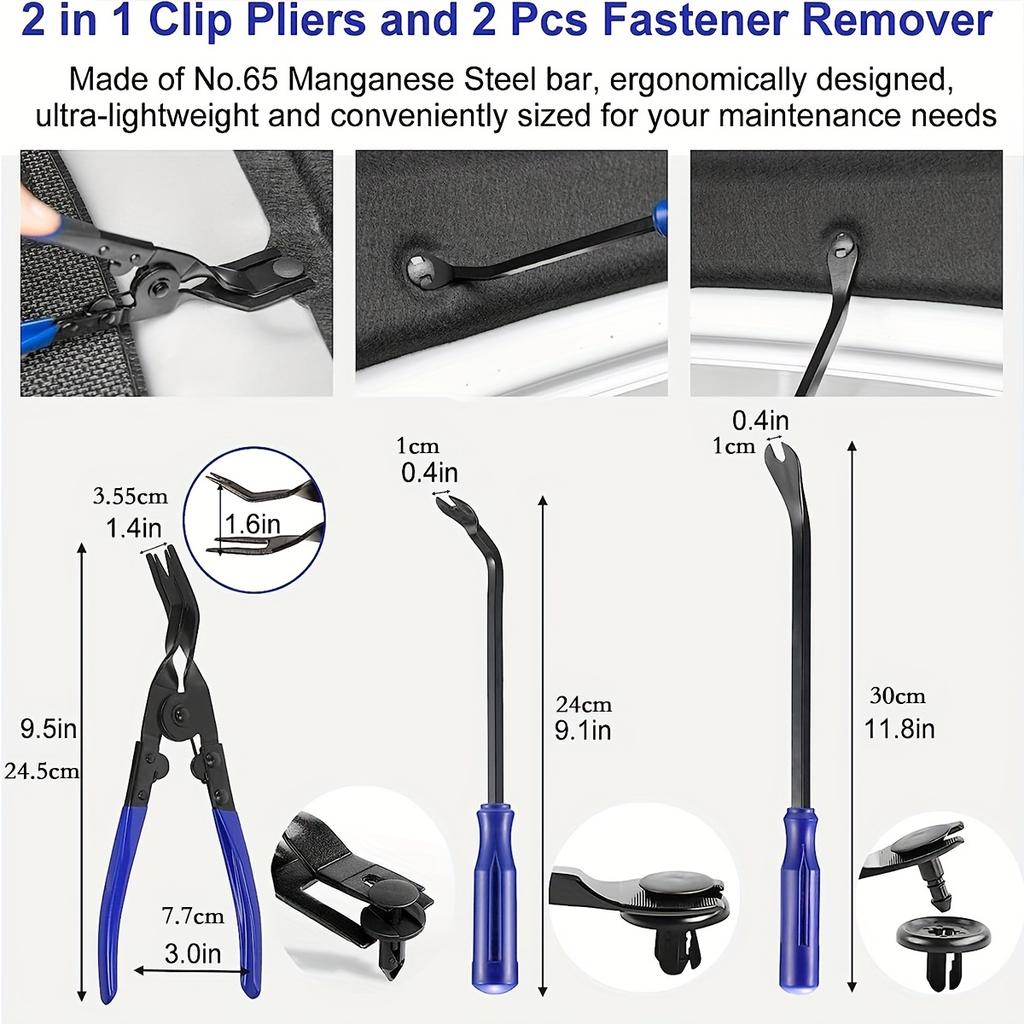 Набор из 19 инструментов для снятия отделки и плоскогубцы для снятия обивки, набор для снятия нейлоновой автомобильной панели с переносной сумкой для хранения