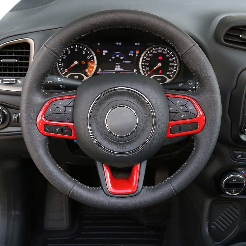 Наклейка на рулевое колесо ABS, подходит для Jeep Renegade 2015, для Jeep Compass 2017-2020, аксессуары для интерьера