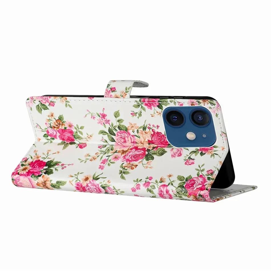 Милый Чехол с Рисунком Розы для Samsung Galaxy A22 A21S A15 A16 A17 A20 A20E A23 A24 A25 A26 A30 A30S A32 5G Кошелек-Чехол