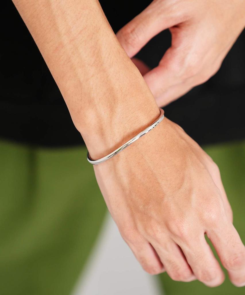 LION HEART Волна Нержавеющая сталь 316L Серебряный браслет/LH-1 Браслет/Хирургический (Гипераллергический)