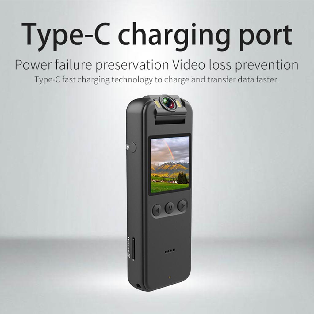 2K Body Camera with Audio and Video Recording Wearable Body Cam WiFi Camera Camcorder with 180 Degrees