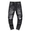 Fashion American High Street Hole & Patch Trendy Retro Straight Ami Denim Pants