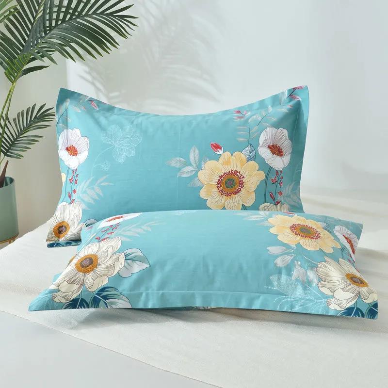 Pure Cotton Pillow Cover A Pair of Thick Cotton Printed Large Pillow Cover Adult Pillow Set