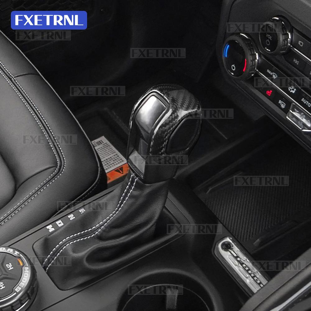 Gear Shift knob Trim For Ford Bronco T6 U725 CX430 2021 2022 2023 2024 2025 2026 LHD RHD Car Real Dry Hard Carbon Fiber Sticker