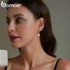 Женские серьги-кольца BAMOER из стерлингового серебра 925 пробы с жемчугом и ракушками, милые серьги-кольца, подарок на день рождения, ювелирные украшения