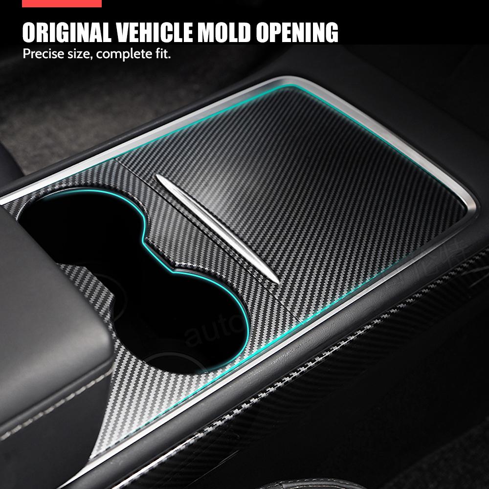 Защитная крышка центральной консоли автомобиля, наклейка из углеродного волокна на центральную панель управления для Tesla Model 3 Model Y 2022 2023