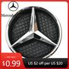 Автомобильная наклейка для Mercedes Benz Серебристо-черная Звезда на переднюю решетку в стиле OE Хромированный значок Логотип Подходит для Mercedes Benz E200 E25