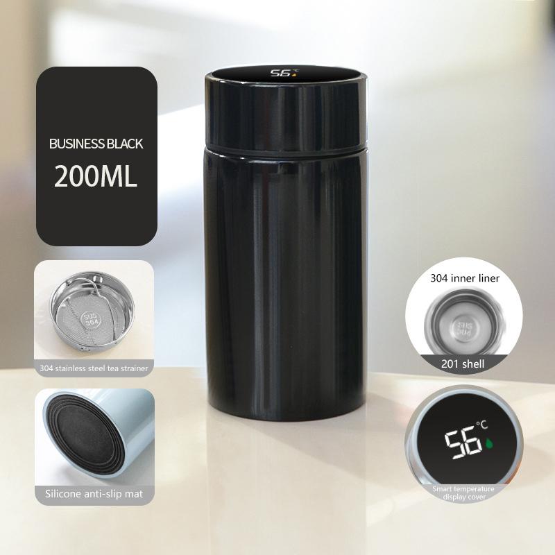 200 мл Умная термос-бутылка для воды с интеллектуальным дисплеем температуры Термосы из нержавеющей стали с фильтром-тройником