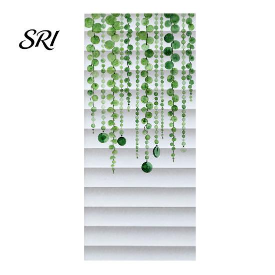 Glass Protection Film Reeded Privacy Window Non Adhesive Frosted Sun Blocking Opaque Decal Cling Hanging Green Plants Decorative Sticker for Bathroom