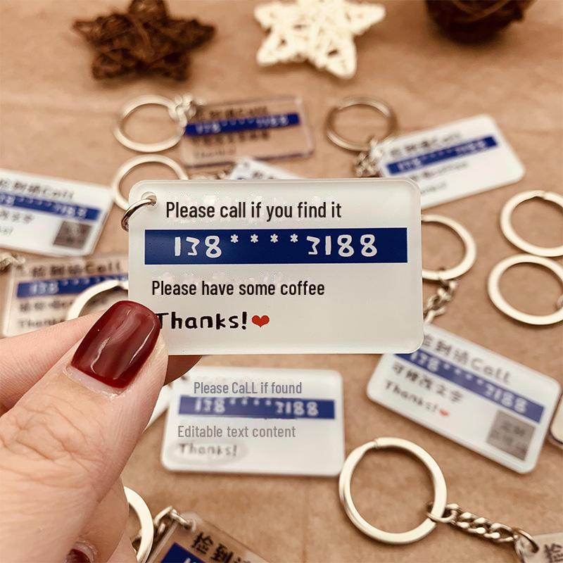 Креативный акриловый брелок с QR-кодом и кулоном в виде контактной карты – аксессуар для поиска потерянных вещей для школьных сумок