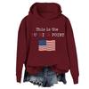 Ladies Fashion Casual Long Sleeve Printed Round Neck Hoodie Pullover Top