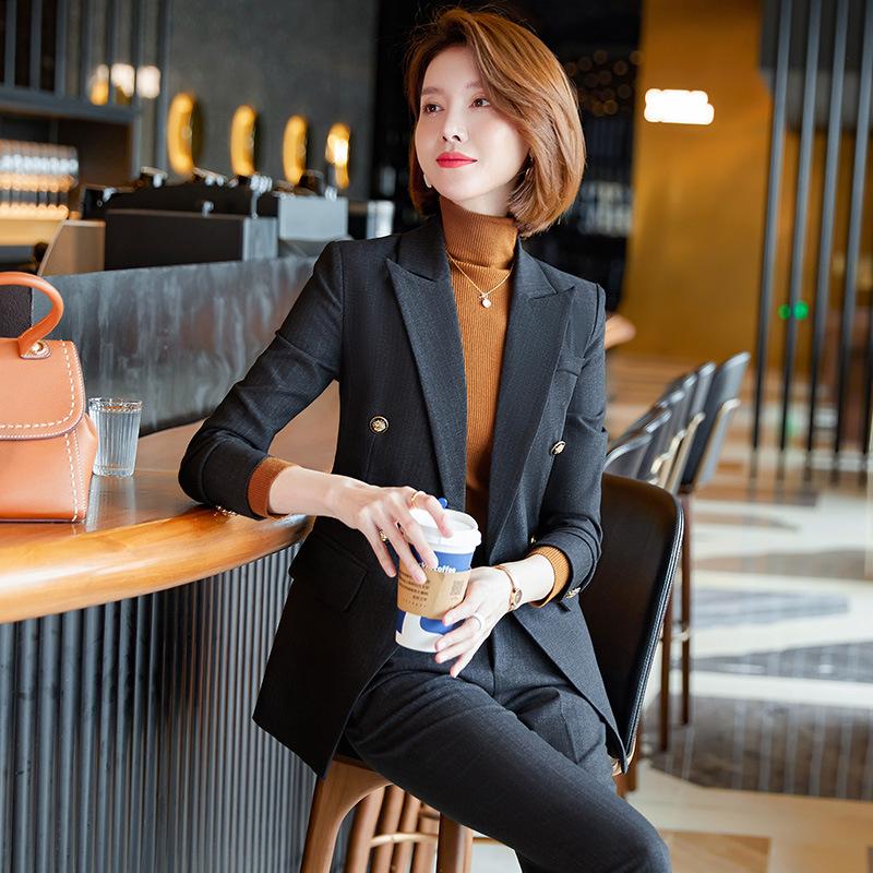 Весенне-осенний женский профессиональный костюм, деловой деловой костюм