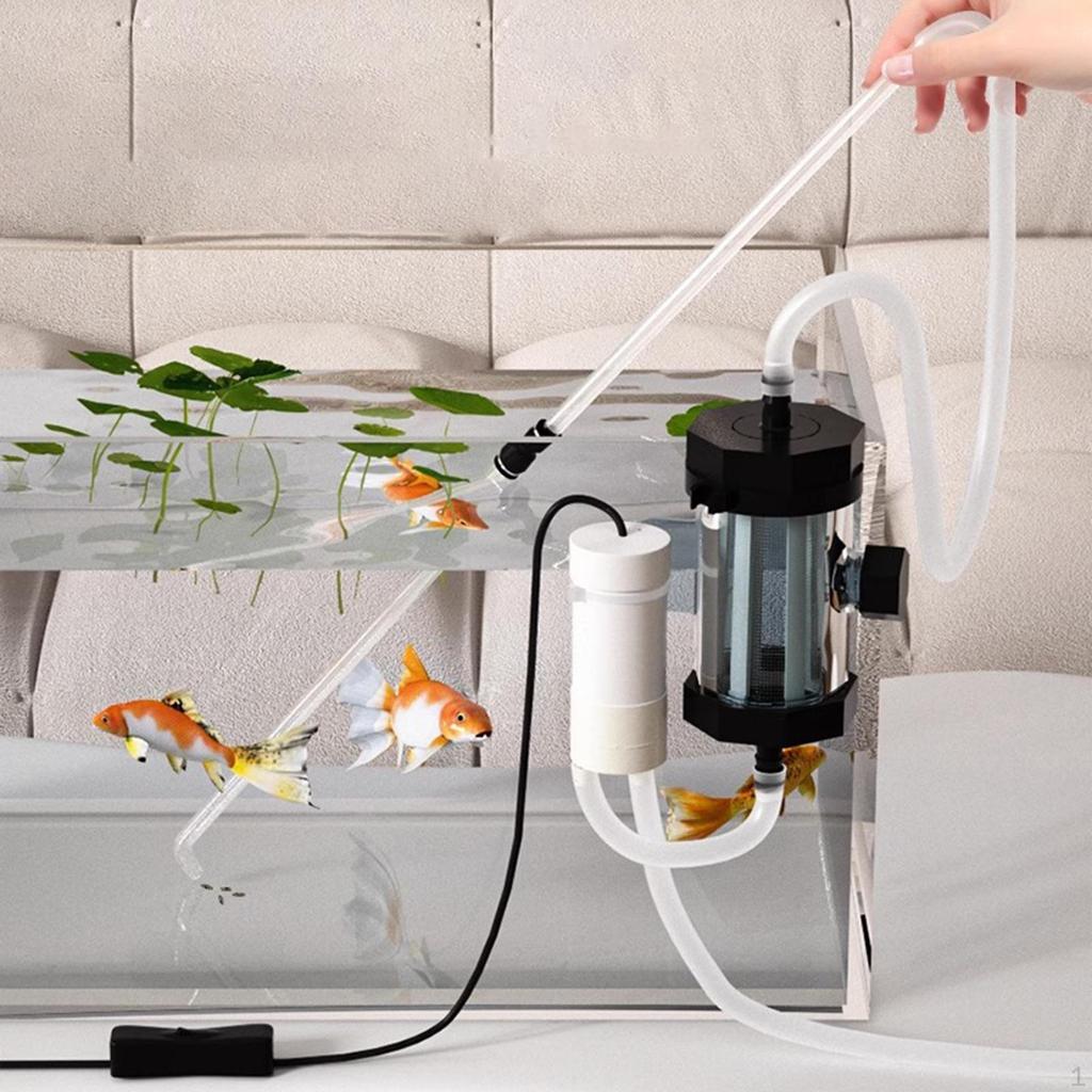 Aquarium Sand Cleaner Set Dirt and Waste Remover Easy Installation Strong Suction Washable USB Pump