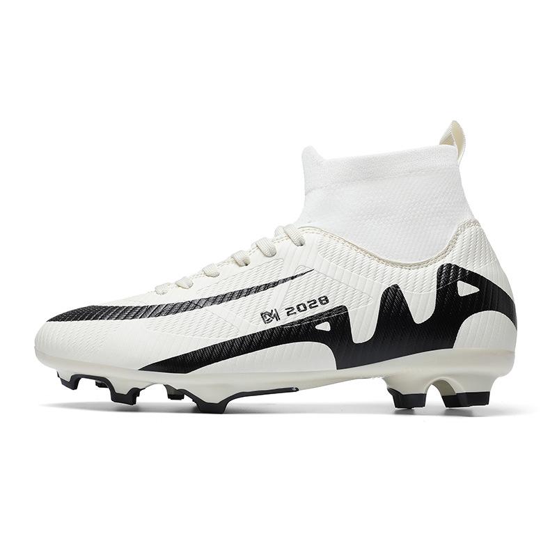 Children's Football Shoes Boys High-top Leather Spikes Broken Nails Boys Children Adolescents Adult Training Football Shoes