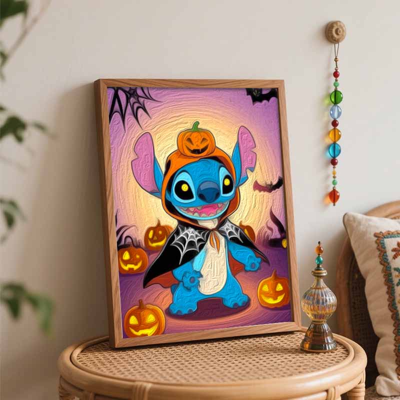 Disney Halloween Stitch digital oil painting diy coloring handpainted filling home decoration gift wall art for living room, very nice
